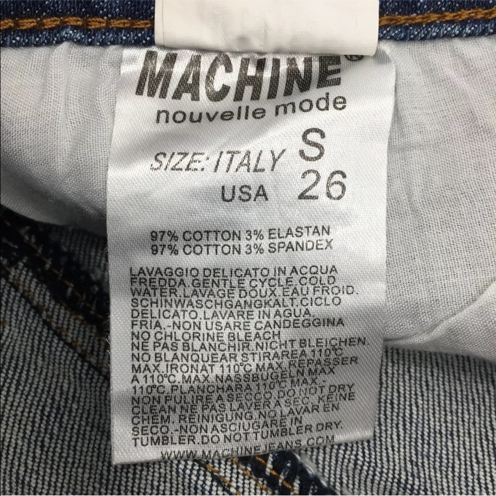 Machine Distressed Cutoff Jean Shorts Rhinestone - Picture 7 of 9